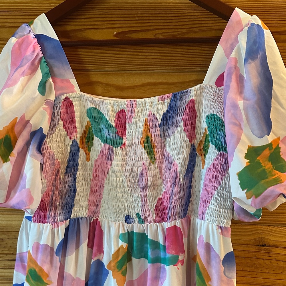 Colorful Abstract Print Dress - Picture 3 of 3